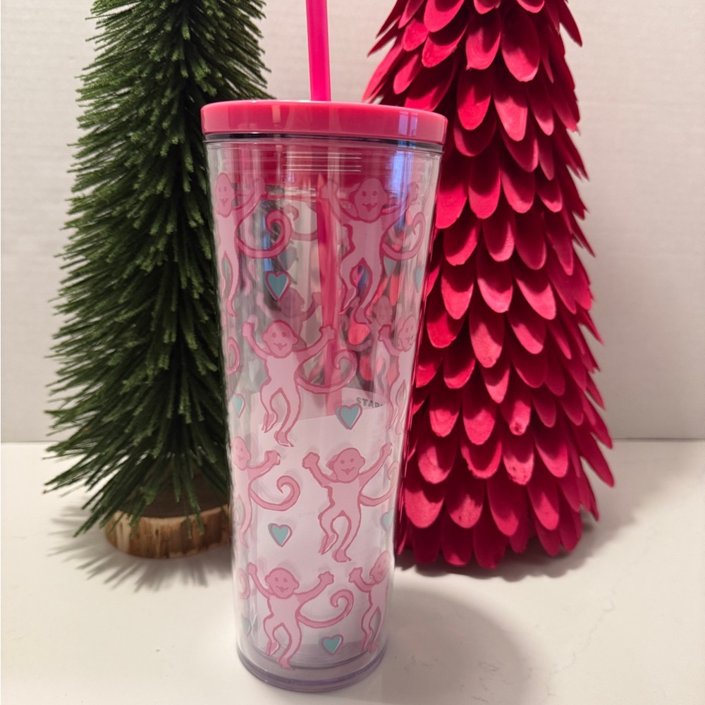 Starbucks x Roller Rabbit Limited Tumbler Pink Monkey